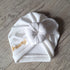 Turban bonnet nœud, buns ou simple personnalisable Prénom brodé tissu sweat fourré et chaud 15 couleurs